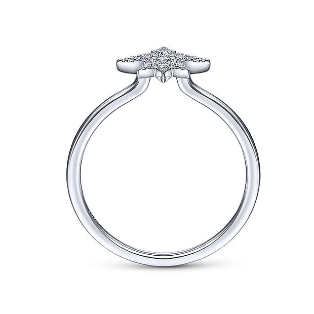 Gabriel & Co. LR51609W45JJ 14K White Gold Diamond Starburst Ring