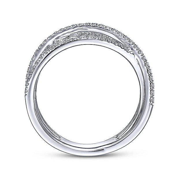 Gabriel & Co. LR51634W45JJ 14K White Gold Diamond Criss Cross Ring