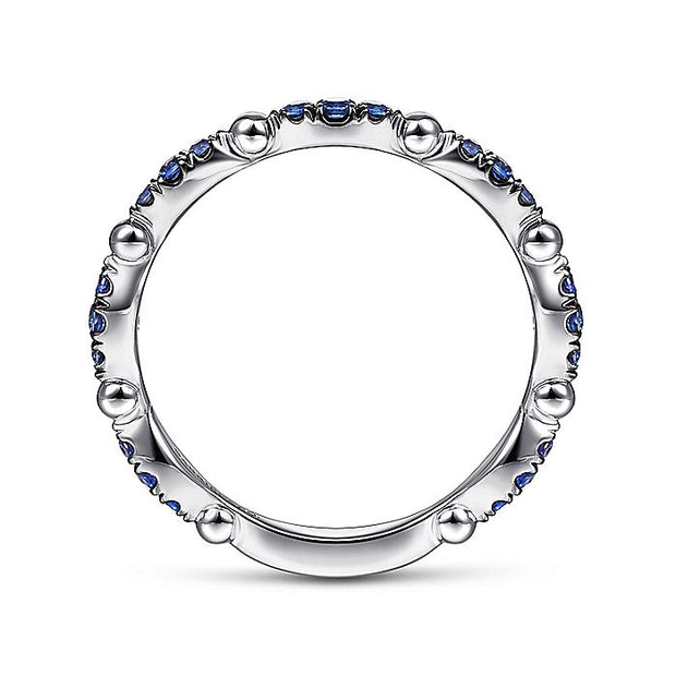 Gabriel & Co. LR51704W4JSA 14K White Gold Cluster Sapphire and Bujukan Ball Stackable Ring