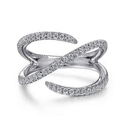 Gabriel & Co. LR51730W45JJ 14K White Gold Abstract Diamond Wrap Ring