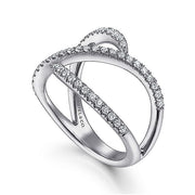 Gabriel & Co. LR51730W45JJ 14K White Gold Abstract Diamond Wrap Ring