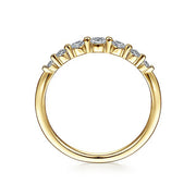 Gabriel & Co. LR51740Y45JJ 14K Yellow Gold Graduating Single Prong Diamond Band