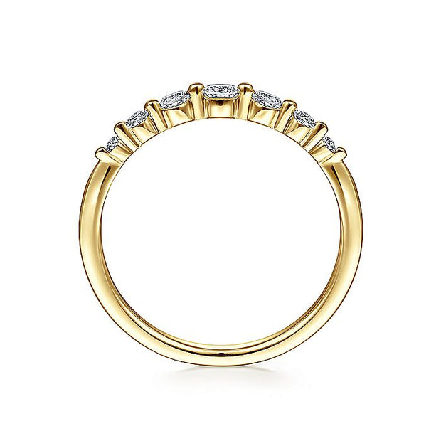 Gabriel & Co. LR51740Y45JJ 14K Yellow Gold Graduating Single Prong Diamond Band