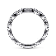 Gabriel & Co. LR51747W45JJ 14K White Gold Diamond Cluster Stackable Ring
