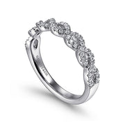 Gabriel & Co. LR51748W45JJ 14K White Gold Twisted Diamond Stackable Ring