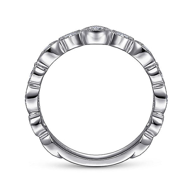 Gabriel & Co. LR51750W45JJ 14K White Gold Geometric Diamond Stackable Ring