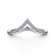 Gabriel & Co. LR51826W45JJ 14K White Gold Curved Double Row Diamond V Ring