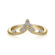 Gabriel & Co. LR51841Y45JJ 14K Yellow Gold Chevron Diamond Ring