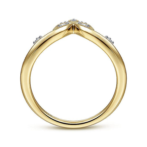 Gabriel & Co. LR51841Y45JJ 14K Yellow Gold Chevron Diamond Ring