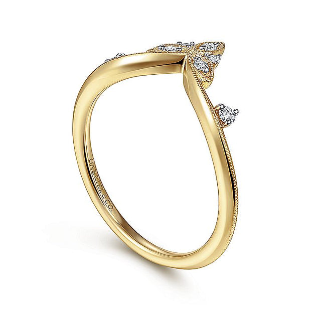 Gabriel & Co. LR51841Y45JJ 14K Yellow Gold Chevron Diamond Ring