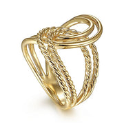 Gabriel & Co. LR51872Y4JJJ 14K Yellow Gold Intertwined Twisted and Polished Rope Ring