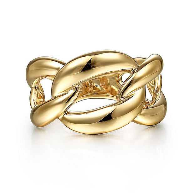 Gabriel & Co. LR51880Y4JJJ 14K Yellow Gold Chain Link Ring