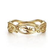 Gabriel & Co. LR51916Y4JJJ 14K Yellow Gold Filigree Floral Ring