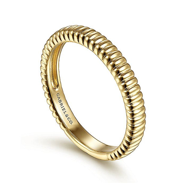 Gabriel & Co. LR51928Y4JJJ 14K Yellow Gold Textured Stackable Ring