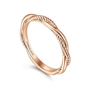 Gabriel & Co. LR51981K4JJJ 14K Rose Gold Twisted Rope Intertwining Ring