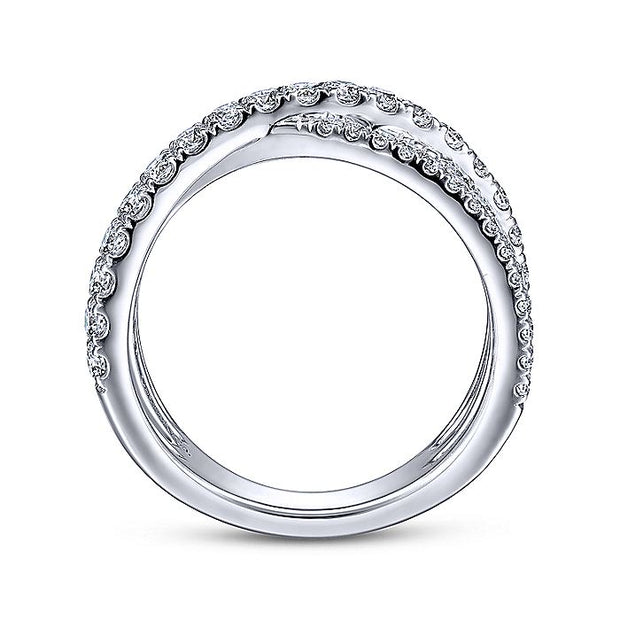 Gabriel & Co. LR51992W45JJ 14K White Gold Diamond Criss Cross Ring