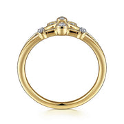 Gabriel & Co. LR52115Y45JJ 14K Yellow Gold Two Row Diamond Chevron Ring