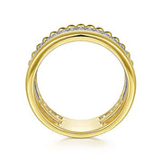 Gabriel & Co. LR52203M45JJ 14K White-Yellow Gold Wide Band Diamond Bujukan Ring