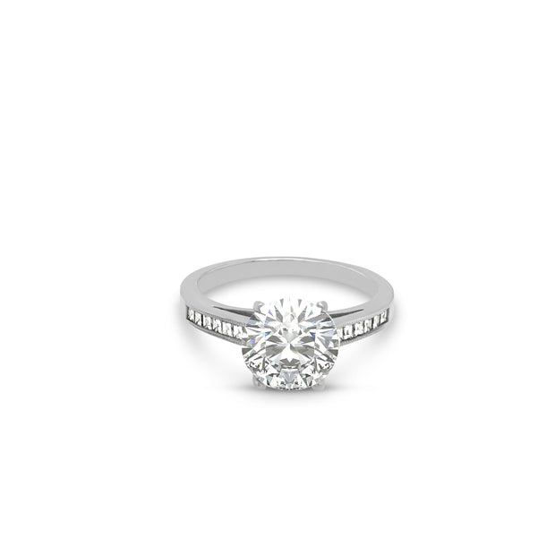 Channel Set Platinum Engagement Ring by Jeff Cooper