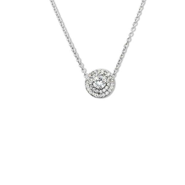 14 Karat White Gold and Diamond Necklace by Mervis Collection