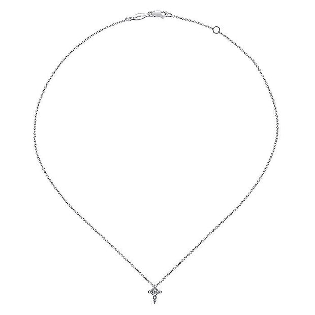 Gabriel & Co. NK1370W45JJ 14K White Gold Diamond Cross Necklace