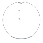 Gabriel & Co. NK4274W45JJ 18 inch 14K White Gold Diamond Pavé Curved Bar Necklace