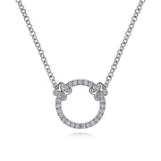 Gabriel & Co. NK4606W45JJ 14K White Gold Open Diamond Circle Pendant Necklace