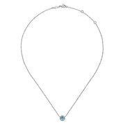 Gabriel & Co. NK4616W45BT 14K White Gold BT - Swiss Blue Topaz Necklace