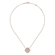 Gabriel & Co. NK4751K45JJ Vintage Inspired 14K Rose Gold Filigree Diamond Pendant Necklace