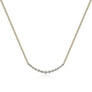 Gabriel & Co. NK4942Y45JJ 14K Yellow Gold Diamond Curved Bar Necklace