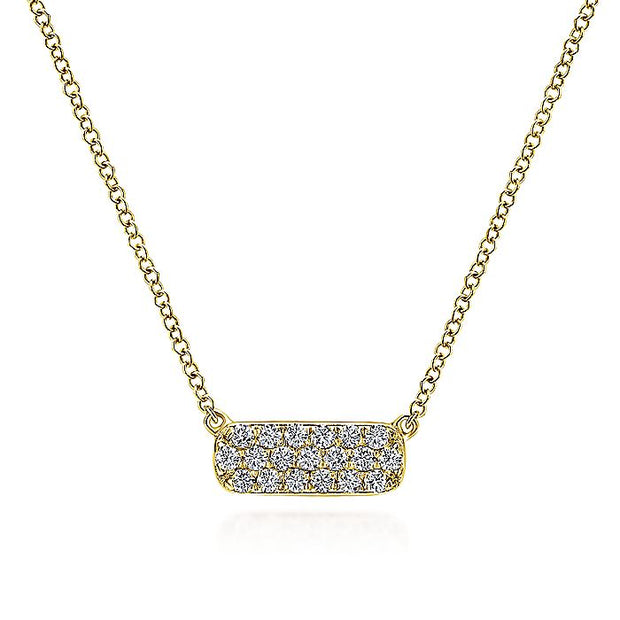 Gabriel & Co. NK4943Y45JJ 14K Yellow Gold Rectangular Diamond Pendant Necklace