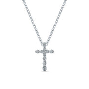 Gabriel & Co. NK4996W45JJ 14K White Gold Diamond Cross Necklace