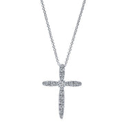 Gabriel & Co. NK5003W45JJ 14K White Gold Diamond Cross Pendant Necklace