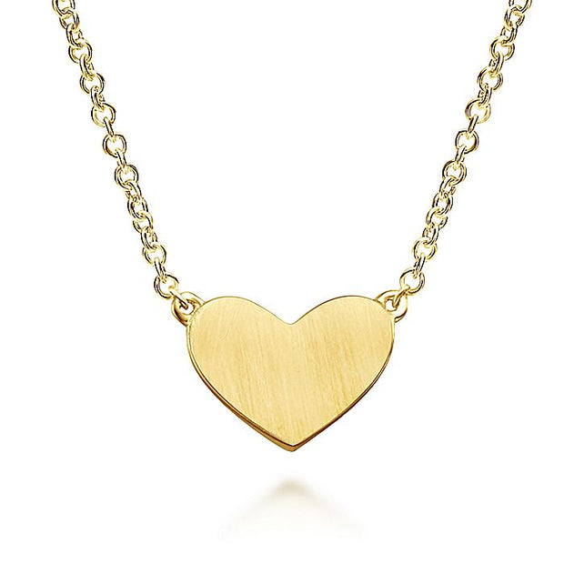 Gabriel & Co. NK5200Y45JJ 14K Yellow Gold Heart Pendant Necklace with Diamond Accent