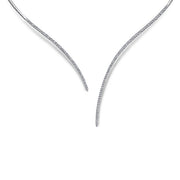 Gabriel & Co. NK5277W45JJ Asymmetrical 14K White Gold Open Diamond Collar Necklace