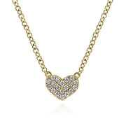 Gabriel & Co. NK5450Y45JJ 14K Yellow Gold Pavé Diamond Pendant Heart Necklace