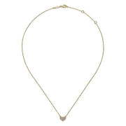 Gabriel & Co. NK5450Y45JJ 14K Yellow Gold Pavé Diamond Pendant Heart Necklace