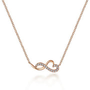 Gabriel & Co. NK5736K45JJ 14K Rose Gold Diamond Infinity Heart Pendant Necklace