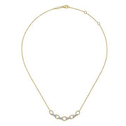 Gabriel & Co. NK6063M45JJ 14K Yellow-White Gold Twisted Rope Oval Link Necklace with Diamond Connectors