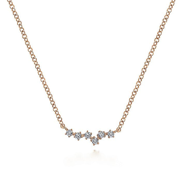 Gabriel & Co. NK6118K45JJ 14K Rose Gold Diamond Constellation Necklace