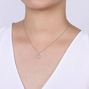 Gabriel & Co. NK6134W45JJ 14K White Gold Teardrop Diamond Pendant Necklace