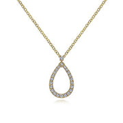 Gabriel & Co. NK6134Y45JJ 14K Yellow Gold Teardrop Diamond Pendant Necklace