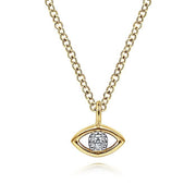 Gabriel & Co. NK6433M45JJ 14K Yellow-White Gold Diamond Eye Pendant Necklace