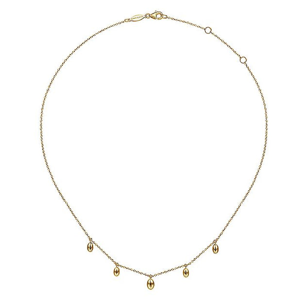 Gabriel & Co. NK6470Y4JJJ 14K Yellow Gold Chain Necklace with Bujukan Bead Drops