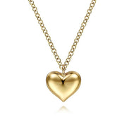 Gabriel & Co. NK6478Y4JJJ 14K Yellow Gold Puff Heart Pendant Necklace