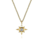 Gabriel & Co. NK6484Y45JJ 14K Yellow Gold Diamond Star Pendant Necklace