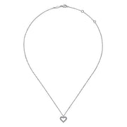 Gabriel & Co. NK6489W45JJ 14K White Gold Diamond Heart Pendant Necklace