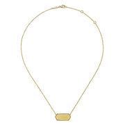 Gabriel & Co. NK6527Y4JJJ 14K Yellow Gold Hexagonal Rectangle ID Necklace with Twisted Rope Frame