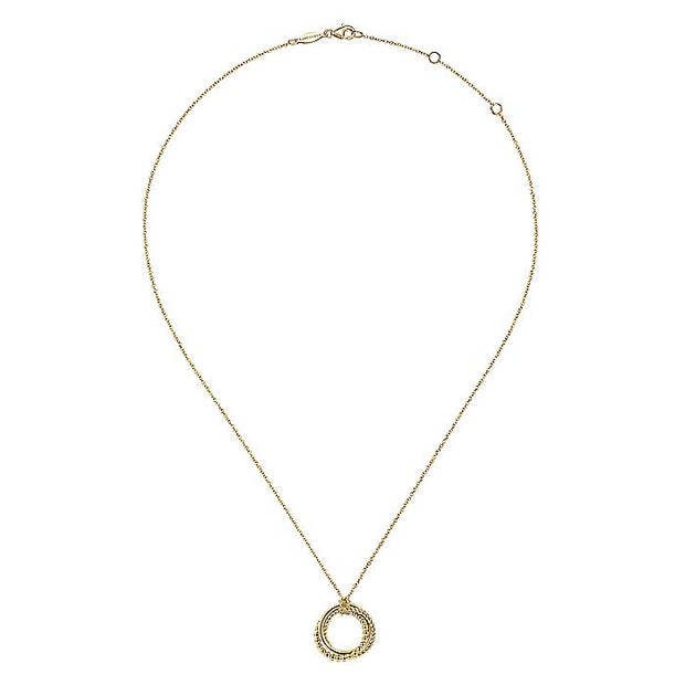Gabriel & Co. NK6531Y4JJJ 14K Yellow Gold Twisted Rope Multi Circle Pendant Necklace