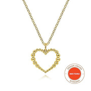 Gabriel & Co. NK6561Y4JJJ 14K Yellow Gold Bujukan Beaded Open Heart Pendant Necklace